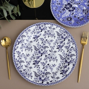 Set di <span class=keywords><strong>Piatti</strong></span> Piani Floreali <span class=keywords><strong>Vintage</strong></span> in Porcellana e Ceramica per Eventi e Matrimoni, Piatto Decorativo - Product Image 4