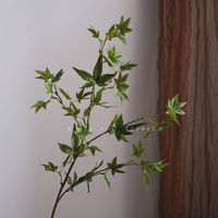 Bunga Maple hijau buatan tangan, hiasan ornamen bunga buatan untuk rumah, pernikahan, bunga sutra unik
