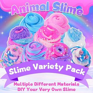 Paquete Variado de Slime de Arcilla Animal, Slime Nube de Mantequilla Transparente con Adornos, 24 Colores, Regalos para Fiestas Infantiles, Venta al por Mayor, Suministro de Fábrica OEM ODM - Product Image 6