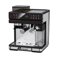 Anbolife - Cafetera Espresso Comercial Semiautomática de 20 Bares con Pantalla Táctil, Molinillo con 20 Ajustes de Molienda, para el Hogar