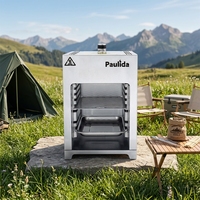 Grill à poulet rotatif entièrement automatique au gaz, barbecue commercial haute température sans fumée, grille de cuisson de qualité alimentaire