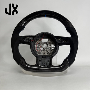 Volante de medio ante para <span class=keywords><strong>Audi</strong></span> A3 A4 A5 RS3 <span class=keywords><strong>RS4</strong></span> RS5 RS6 RS7 2010-2015 LED Volante de fibra de carbono <span class=keywords><strong>Interior</strong></span> de coche deportivo - Product Image 3