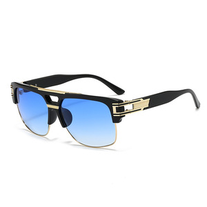 Nouvelles lunettes de soleil <span class=keywords><strong>Bettega</strong></span> pour hommes, style européen et américain, monture large, double pont, tendance rétro - Product Image 2