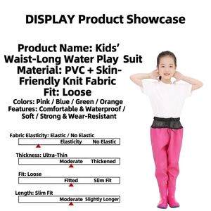 Senshuo OEM Salopettes de pêche en PVC personnalisées pour enfants, à cordon de serrage à la taille, avec poche latérale zippée et <span class=keywords><strong>bottes</strong></span> intégrées, pour activités en eau peu profonde - Product Image 3