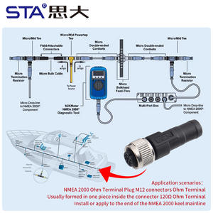 母公NMEA2000 M12 120ohm电阻终结器短路端子插头N2K 2 3 4 5 6 8 12 17pin防水连接器 - Product Image 5