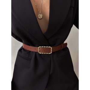 Cinturón de Mujer con Estampado de Cocodrilo y Hebilla de Aleación, Estilo Formal, Cinturón de Tela de Poliéster - Product Image 3