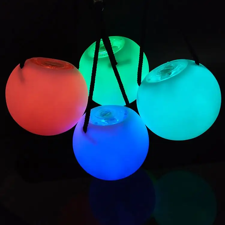 Danse Jonglerie Glowing Poi Led Ball Clignotant Beach Ball Light Up Poi Ball Multicolore Changé