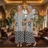 Nouvelle Robe de Soirée Élégante et Modeste à Rayures pour Femme, Coupe Droite Naturelle, en Fibre de Polyester, Collection 2026