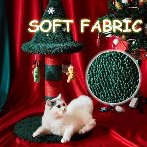 Griffoir pour chat avec 4 jouets en peluche suspendus - Alternative à l'arbre de Noël Offrez à votre chat un jouet et un griffoir en un seul - Product Image 3