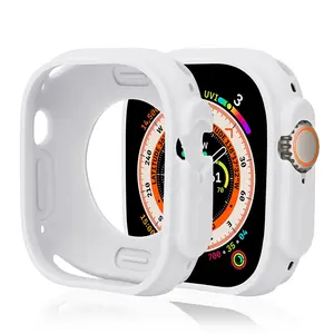 नरम सिलिकॉन कवर बम्पर के लिए घड़ी 8 खरोंच-प्रतिरोधी कवर एप्पल घड़ी अल्ट्रा 49mm कैंडी रंग TPU के लिए सुरक्षात्मक मामले