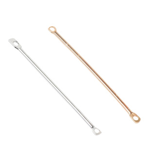 Varillas de conexión para pendientes minimalistas DIY, chapadas en metal, de doble orificio, redondas, para la fabricación de joyas, accesorios, varillas para borlas de pendientes - Product Image 1