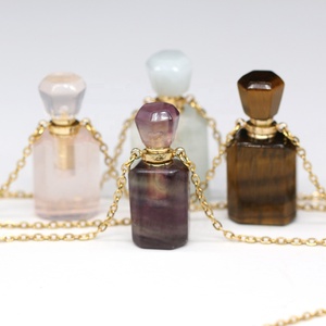 <span class=keywords><strong>Mini</strong></span> colar com pingente difusor de óleo essencial, pingente garrafa de perfume em pedra natural de 16x36mm, joia feminina, colar com óleo essencial de cristal - Product Image 2