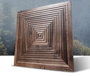 Mosaïque murale en bois d'anagramme moderne de luxe en noyer noir, motif artistique pour la décoration murale, mosaïque murale pour dortoir, amélioration de l'habitat - Product Image 1