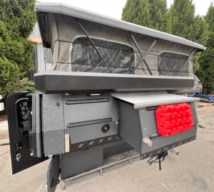 <span class=keywords><strong>Caravana</strong></span> Mini Moderna Ligera con Luz LED, Puerta Trasera Deslizable de Aluminio para Acampar al Aire Libre, Fácil Instalación, Camper para Camioneta - Product Image 3