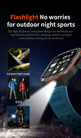 Reloj Inteligente HT38 para Hombre con Pantalla Grande de 2.01 Pulgadas, Resistente al Agua IP68, Múltiples Modos Deportivos, Reloj Inteligente para Exteriores con Linterna