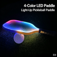 Raquette de pickleball personnalisée avec éclairage LED, rechargeable, noyau en nid d'abeille en fibre de verre, durable, pour jeu nocturne, raquette de pickleball lumineuse