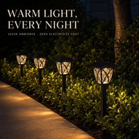 Lampes solaires LED d'extérieur de haute qualité, style champêtre, avec capteur de lumière, pour parcs publics et jardins