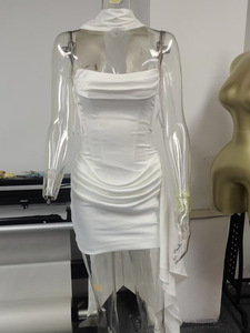 <span class=keywords><strong>Abito</strong></span> aderente Sexy aderente a doppio ponte da donna di alta qualità elegante con collo a fazzoletto <span class=keywords><strong>Mini</strong></span> abiti da sera - Product Image 6