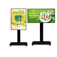 AWSTOUCH - Quiosco Publicitario Táctil Todo en Uno con Pantalla LCD Android de 43/55/65 Pulgadas, Montado en la Pared, con Cristal Templado Frontal y Soporte de Pie