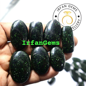 Wholesale Natural Sunstone Cabochon Polished Gemstones Sparkly Green Sun Sitara Loose Gemstone for Jewelry Making IRFAN GEMS - Product Image 1