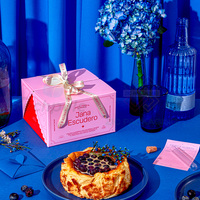 Boîte à gâteau au fromage personnalisable de haute qualité pour anniversaires, emballage de pâtisserie avec poignée en ruban, vente en gros
