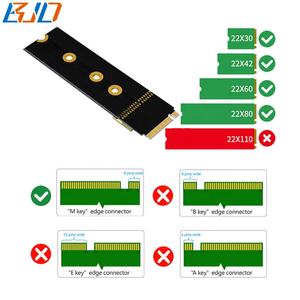 90度SFF-8639 U.2连接器至2280 <span class=keywords><strong>M</strong></span>.2 NGFF Key-<span class=keywords><strong>M</strong></span> NVME适配器卡 + 延长线10厘米20厘米30厘米50厘米 - Product Image 4