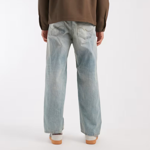 Jeans pour hommes de qualité supérieure, décontractés, bleu clair, pour un usage quotidien, coupe droite taille haute - Product Image 3