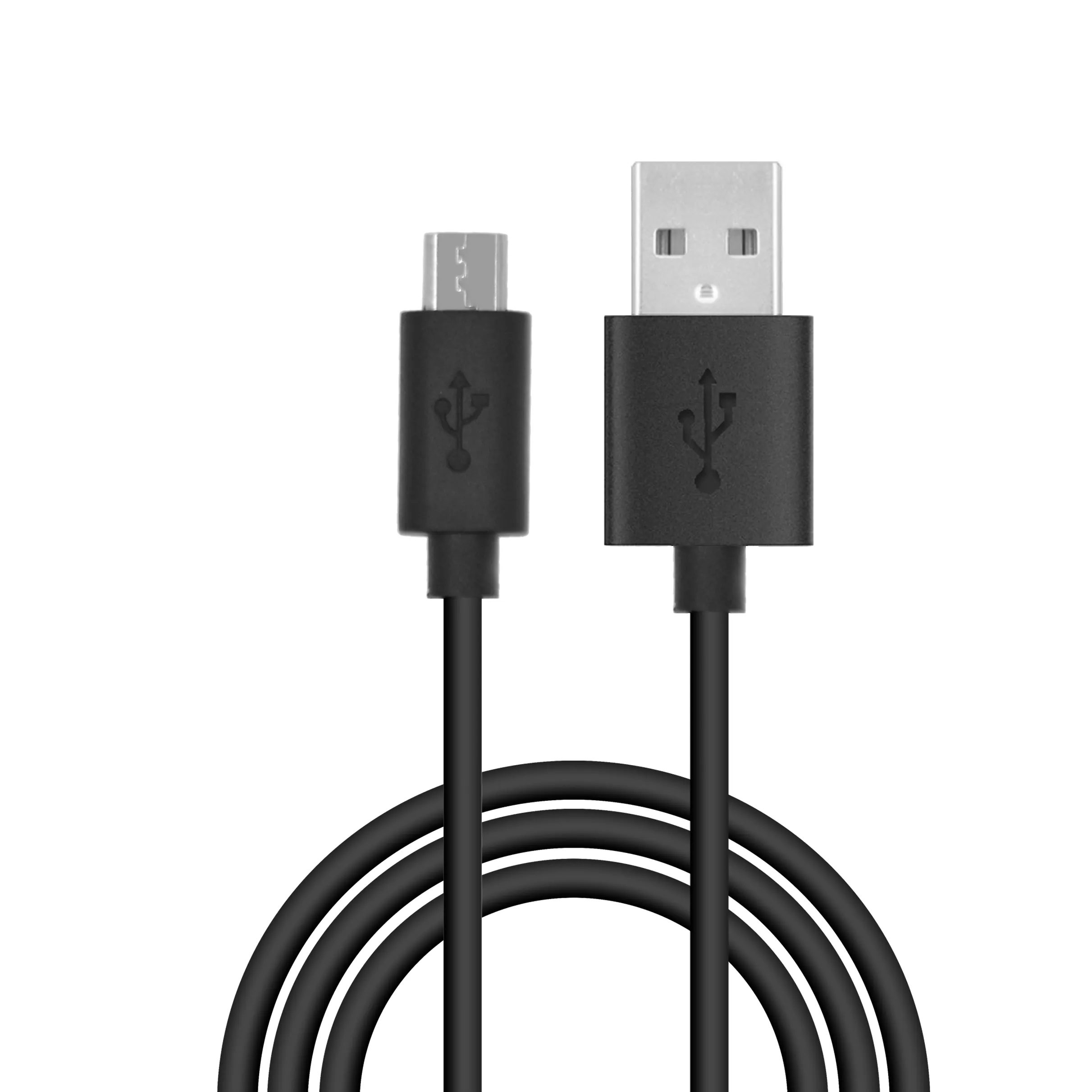 PVC material black customize 3ft 6ft 10ft 2A v8 micro usb fast data charging cable for Motorola Android mobile phone cheap price