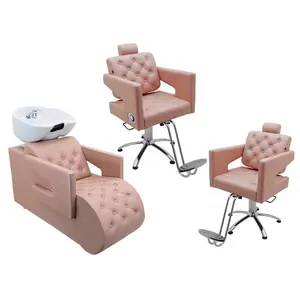 Salon furniture set equipment barber shop pink styling chair