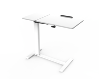 OMNI 90 °   Bureau d'ordinateur portable inclinable et roulant, bureau portable pneumatique pour lit, bureau surélevé à levage pneumatique à une touche