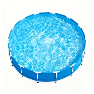 Conjunto de <span class=keywords><strong>Piscina</strong></span> de PVC con Estructura de Acero y Cubierta para <span class=keywords><strong>Piscina</strong></span> Elevada, Paquete Completo de <span class=keywords><strong>Piscina</strong></span> Familiar - Product Image 1