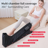 Masseur de jambes à ondes d'air entièrement automatique, thérapie pneumatique de la circulation des mollets, bottes de massage chauffantes à pression d'air, minuterie