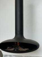 Cheminée d'angle décorative extérieure pour hôtel, style moderne personnalisé, en acier au carbone, résistante à la chaleur, peinture noire, pour brûler du bois