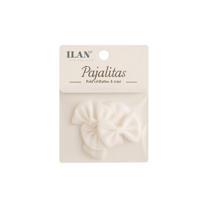 Papillon ILAN 3,0 cm x 1,5 cm, accessori per capelli bianchi per bambini, confezione da 8 pezzi - Product Image 2