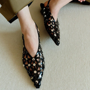 <span class=keywords><strong>Sandali</strong></span> con rivetto nero scarpe singole vuote da <span class=keywords><strong>donna</strong></span> scarpe in vera pelle <span class=keywords><strong>sandali</strong></span> <span class=keywords><strong>tacco</strong></span> <span class=keywords><strong>basso</strong></span> da <span class=keywords><strong>donna</strong></span> - Product Image 1