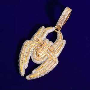 Colgante de Araña de Lujo con Diamantes Moissanite, Estilo Hip Hop, VVS, Colgante de Diamantes Redondos y Baguette, Joyería de Diseño Audaz - Product Image 4