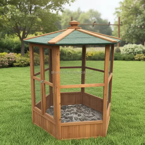 SDB004 Jaula para Pájaros de Exterior, de Madera, Grande, con Plataforma de Juego, Perchas, Nido, Hábitat, Incluye Casa Fácil de Limpiar - Product Image 3