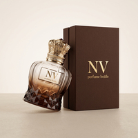 Flacons de parfum en verre facetté à bouchon couronne, flacons de parfum vides personnalisés, verre multicolore, vente en gros d'usine