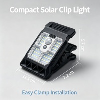 Lampes solaires à clipser pour l'extérieur, étanches, avec capteur intelligent, LED COB, matériau ABS, éclairage portable, commande inductive pour garage, camping