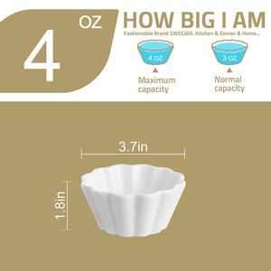 Ramequins <span class=keywords><strong>pour</strong></span> crème brûlée, gobelets de cuisson, 4 once, plats gaufre en céramique, vaisselle <span class=keywords><strong>pour</strong></span> faire des gâteaux - Product Image 4