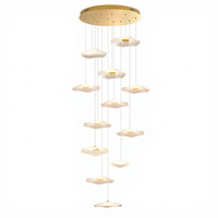 Lustre linéaire moderne pour escalier, télécommande LED pour plafonds hauts, salon, mezzanine, villas, lofts, appartements
