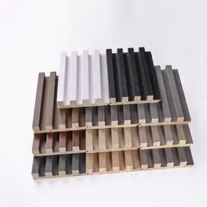 Produk Soild Kualitas Pabrik Ukiran Kayu Dinding Panel PVC Veneer