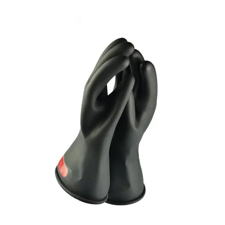 Shuangan-guantes de seguridad aislantes de goma de látex, color negro, 500V, clase 00, para electricista