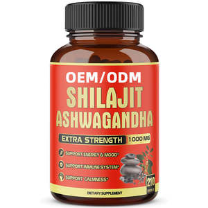 อาหารเสริมชิลลาจิตแบบ OEM ODM ผสมสารสกัดจากอัชวากันธาออร์แกนิก ชิลลาจิตบริสุทธิ์จากเทือกเขาหิมาลัยในรูปแบบแคปซูลออร์แกนิก - Product Image 1