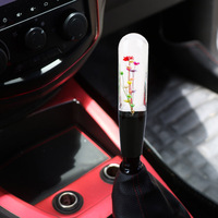 Kenop pemindah gigi mobil Manual otomatis Universal kustom JDM Racing kristal bening multiwarna bunga asli kenop pemindah gigi akrilik