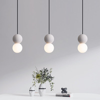 Suspension LED moderne nordique contemporaine à suspension plafond, haute luminosité, anti-éblouissement, boule en résine, blanc chaud, pour maison et bureau, garantie 3 ans