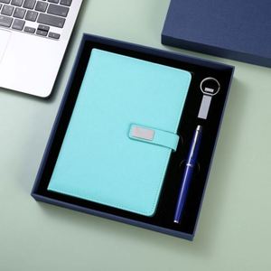 Wholesale Promotional Luxury Notebook Gift Set A5 PU Leather Journal <b>Refillable</b> Diary Notebook Business Gift Set With <b>Pen</b> - Product Image 4