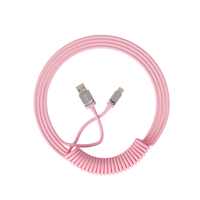 Cable en Espiral Akko de 1.5M, Conector de Extensión para Teclado Mecánico para Juegos, Cable en Espiral USB C