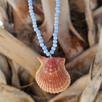 Collar con Colgante de Piedras Preciosas Anudadas, Hecho a Mano, Estilo Boho, Joyería de Playa, Piedra Natural para Mujer, Venta al Por Mayor