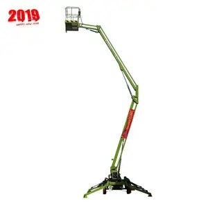 Mini 28M Lifting Diputar Peralatan Kerja Udara Mounted Boom Lift